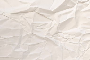 Buruşmuş kağıt veya kumaş dokusu arka plan tasarımından oluşan yaratıcı bir arka plan. Beyaz geri dönüştürülmüş kağıt poster dokusu arkaplanı.