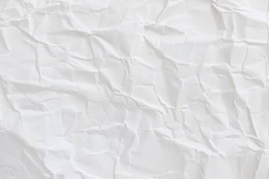 Buruşmuş kağıt veya kumaş dokusu arka plan tasarımından oluşan yaratıcı bir arka plan. Beyaz geri dönüştürülmüş kağıt poster dokusu arkaplanı.