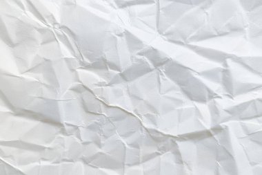 Buruşmuş kağıt veya kumaş dokusu arka plan tasarımından oluşan yaratıcı bir arka plan. Beyaz geri dönüştürülmüş kağıt poster dokusu arkaplanı.