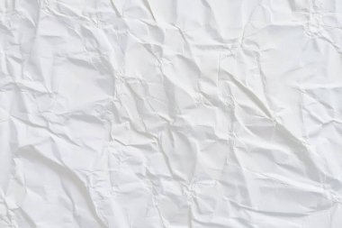 Buruşmuş kağıt veya kumaş dokusu arka plan tasarımından oluşan yaratıcı bir arka plan. Beyaz geri dönüştürülmüş kağıt poster dokusu arkaplanı.