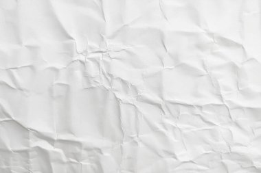 Buruşmuş kağıt veya kumaş dokusu arka plan tasarımından oluşan yaratıcı bir arka plan. Beyaz geri dönüştürülmüş kağıt poster dokusu arkaplanı.