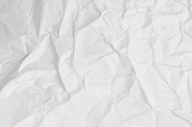 Buruşmuş kağıt veya kumaş dokusu arka plan tasarımından oluşan yaratıcı bir arka plan. Beyaz geri dönüştürülmüş kağıt poster dokusu arkaplanı.