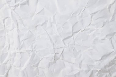 Buruşmuş kağıt veya kumaş dokusu arka plan tasarımından oluşan yaratıcı bir arka plan. Beyaz geri dönüştürülmüş kağıt poster dokusu arkaplanı.