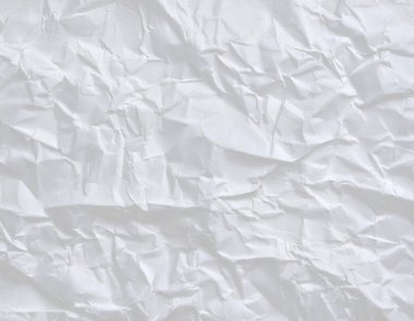 Buruşmuş kağıt veya kumaş dokusu arka plan tasarımından oluşan yaratıcı bir arka plan. Beyaz geri dönüştürülmüş kağıt poster dokusu arkaplanı.