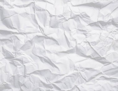 Buruşmuş kağıt veya kumaş dokusu arka plan tasarımından oluşan yaratıcı bir arka plan. Beyaz geri dönüştürülmüş kağıt poster dokusu arkaplanı.