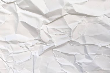 Buruşmuş kağıt veya kumaş dokusu arka plan tasarımından oluşan yaratıcı bir arka plan. Beyaz geri dönüştürülmüş kağıt poster dokusu arkaplanı.