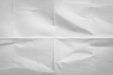 Beyaz katlanmış kağıt veya kumaş dokusu arka plan tasarımının yaratıcı arka planı. Beyaz katlanmış kağıt poster dokusu arkaplanı.