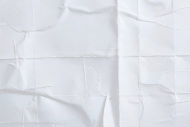 Beyaz katlanmış kağıt veya kumaş dokusu arka plan tasarımının yaratıcı arka planı. Beyaz katlanmış kağıt poster dokusu arkaplanı.