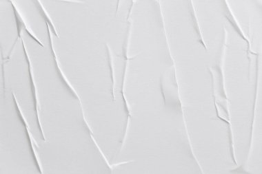 Beyaz katlanmış kağıt veya kumaş dokusu arka plan tasarımının yaratıcı arka planı. Beyaz katlanmış kağıt poster dokusu arkaplanı.