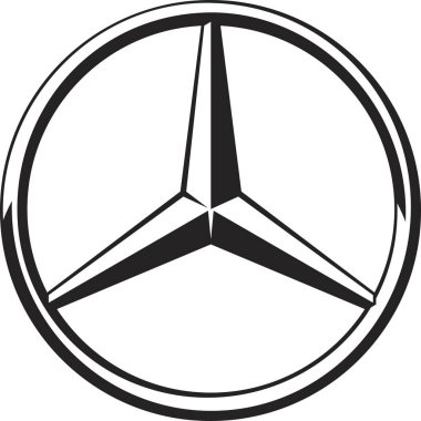 vector illustration of a black and white icon, editable logo vector mercedes black and white flat image 