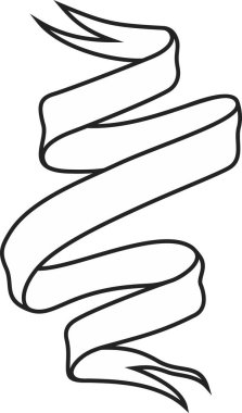 Kurdele pankartı ikonu, taslak stili, gravür tarzında eski model kurdele afişleri. El çizimi tasarım elemanı. Vektör illüstrasyonu izole edilmiş eski moda kurdele pankartı. Retro kümesi