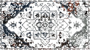 Halı ve Halı Tekstil Tasarımı grunge ve sıkıntılı doku yinelemesi 