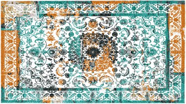 Halı ve Halı Tekstil Tasarımı grunge ve sıkıntılı doku yinelemesi 