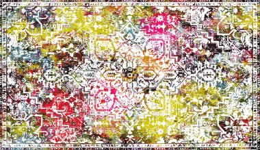 Halı ve Halı Tekstil Tasarımı grunge ve sıkıntılı doku yinelemesi 