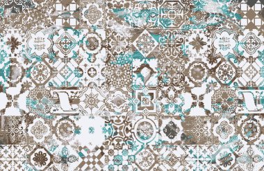 Halı ve Halı Tekstil Tasarımı grunge ve sıkıntılı doku yinelemesi 