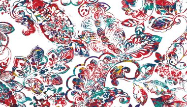 Halı ve Kumaş baskı dizaynı grunge ve sıkıntılı doku tekrarlama deseni 