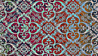 Halı ve Kumaş baskı dizaynı grunge ve sıkıntılı doku tekrarlama deseni 