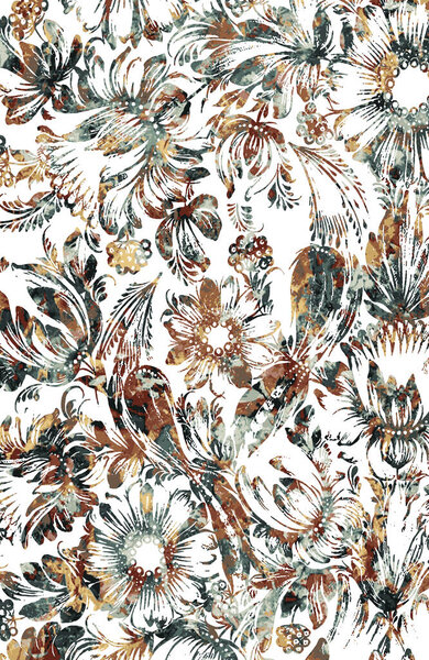 Carpet and Fabric print design with grunge and distressed texture repeat pattern 