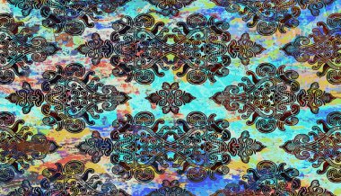 Halı ve Kumaş baskı dizaynı grunge ve sıkıntılı doku tekrarlama deseni 