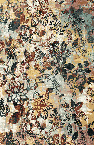 Carpet and Fabric print design with grunge and distressed texture repeat pattern 