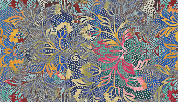 Carpet and Fabric print design with grunge and distressed texture repeat pattern 