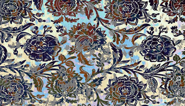 Carpet Fabric Print Design Grunge Distressed Texture Repeat Pattern — Stock Photo, Image