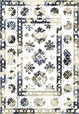 Yüksek çözünürlüklü sıkıntılı ve grunge desenli modern Boho tarzı halı tasarımı çizimi