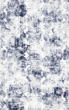 Yüksek çözünürlüklü sıkıntılı ve grunge desenli modern Boho tarzı halı tasarımı çizimi