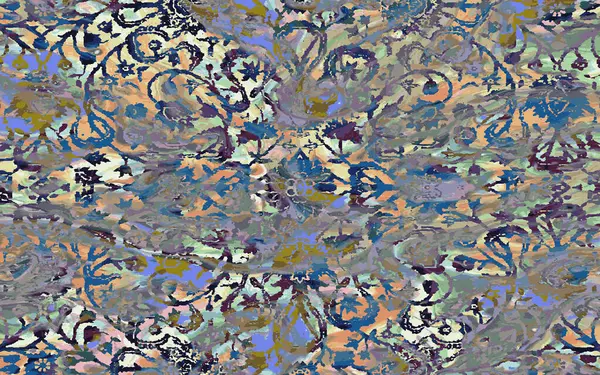 Yüksek çözünürlüklü sıkıntılı ve grunge desenli modern Boho tarzı halı tasarımı çizimi