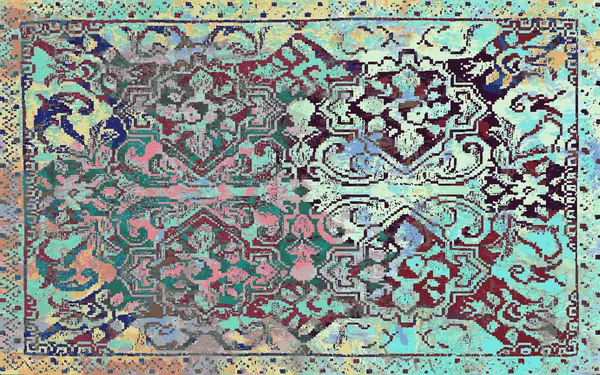 stock image Modern Boho style Carpet design illustration with distressed and grunge texture in high resolution