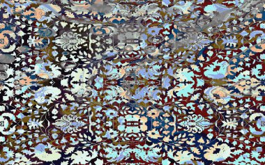 Yüksek çözünürlüklü sıkıntılı ve grunge desenli modern Boho tarzı halı tasarımı çizimi