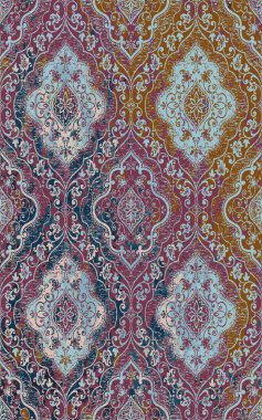 Yüksek çözünürlüklü sıkıntılı ve grunge desenli modern Boho trend stili halı tasarımı çizimi
