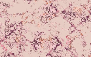 Yüksek çözünürlüklü sıkıntılı ve grunge desenli modern Boho trend stili halı tasarımı çizimi