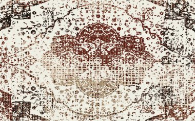 Yüksek çözünürlüklü sıkıntılı ve grunge desenli modern Boho trend stili halı tasarımı çizimi