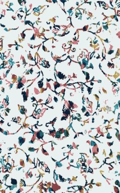 Yüksek çözünürlüklü sıkıntılı ve grunge desenli modern Boho trend stili halı tasarımı çizimi