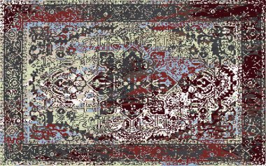 Yüksek çözünürlüklü sıkıntılı ve grunge desenli modern Boho trend stili halı tasarımı çizimi