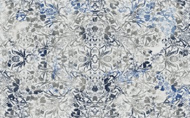 Yüksek çözünürlüklü sıkıntılı ve grunge desenli modern Boho trend stili halı tasarımı çizimi