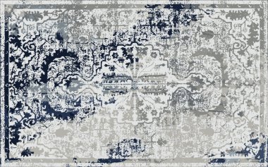 Yüksek çözünürlüklü sıkıntılı ve grunge desenli modern Boho trend stili halı tasarımı çizimi