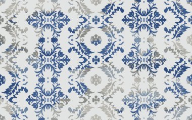 Yüksek çözünürlüklü sıkıntılı ve grunge desenli modern Boho trend stili halı tasarımı çizimi