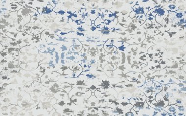 Yüksek çözünürlüklü sıkıntılı ve grunge desenli modern Boho trend stili halı tasarımı çizimi