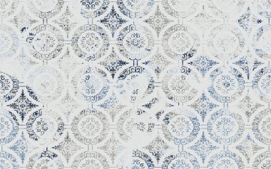 Yüksek çözünürlüklü sıkıntılı ve grunge desenli modern Boho trend stili halı tasarımı çizimi