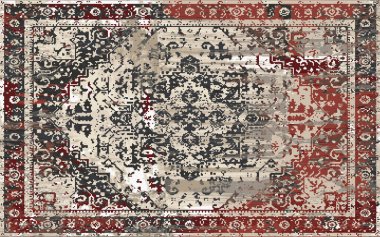 Yüksek çözünürlüklü sıkıntılı ve grunge desenli modern Boho trend stili halı tasarımı çizimi