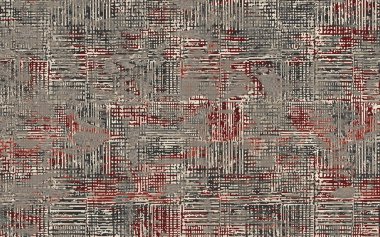 Yüksek çözünürlüklü sıkıntılı ve grunge desenli modern Boho trend stili halı tasarımı çizimi