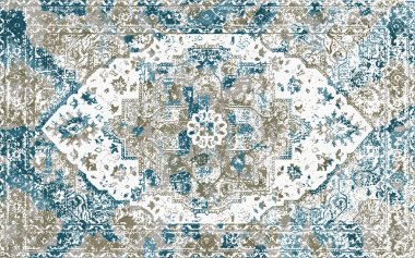 Yüksek çözünürlüklü sıkıntılı ve grunge desenli modern Boho trend stili halı tasarımı çizimi