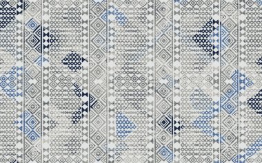 Yüksek çözünürlüklü sıkıntılı ve grunge desenli modern Boho trend stili halı tasarımı çizimi