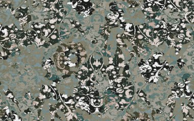 Yüksek çözünürlüklü sıkıntılı ve grunge desenli modern Boho trend stili halı tasarımı çizimi