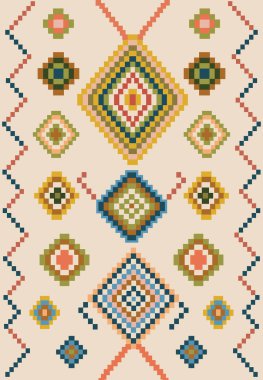 Yüksek çözünürlüklü dokusu ve trend renkleri olan modern halı deseni