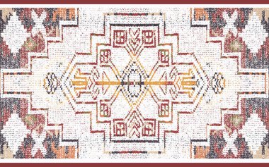 Kilim Pattern Rugs and carpets with Grunge and distressed texture clipart