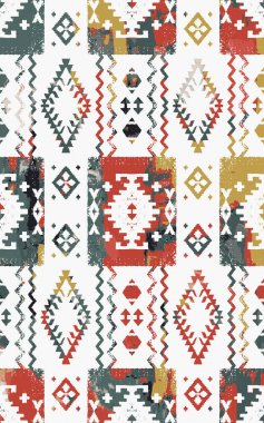 Kilim desenli halılar ve halılar Grunge ve sıkıntılı desenli baskılar için