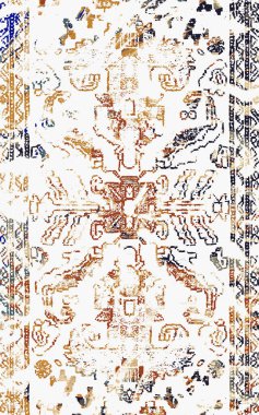 Kilim desenli halılar ve halılar Grunge ve sıkıntılı desenli baskılar için
